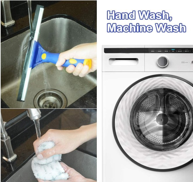 Скребок-щетка для окон с мягкой ручкой и распылителем