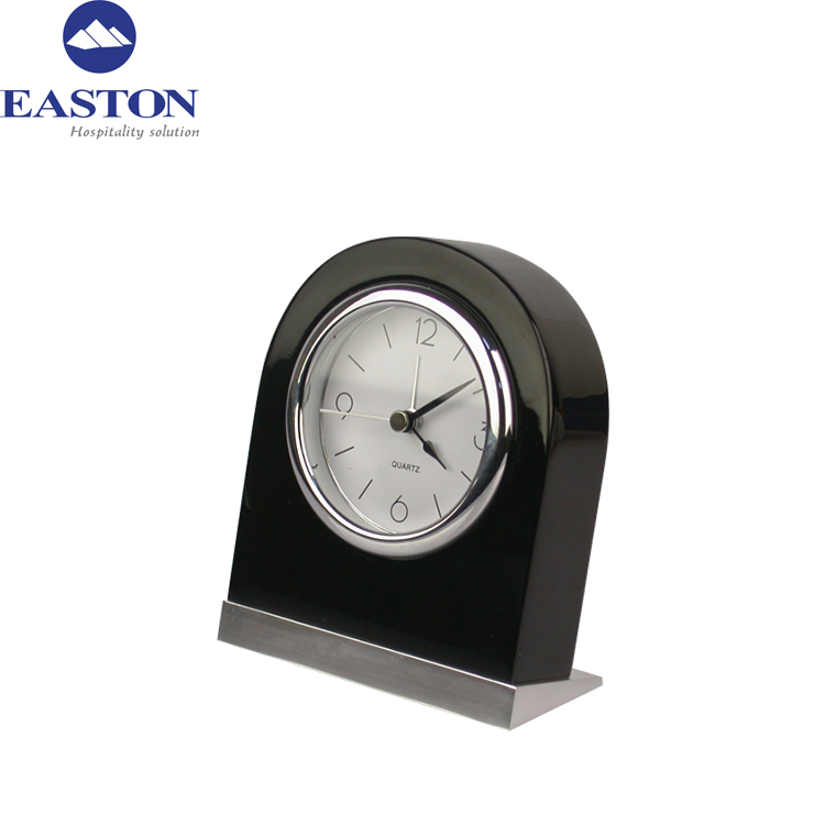 Hot Selling Black Wooden Silent Alarm Clock for Hotel
