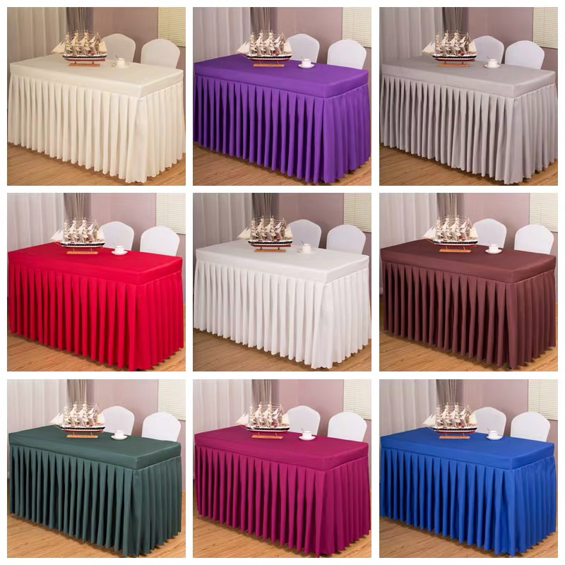 Factory Supply Hotel Use Wedding Rectangle Table Skirt for Table