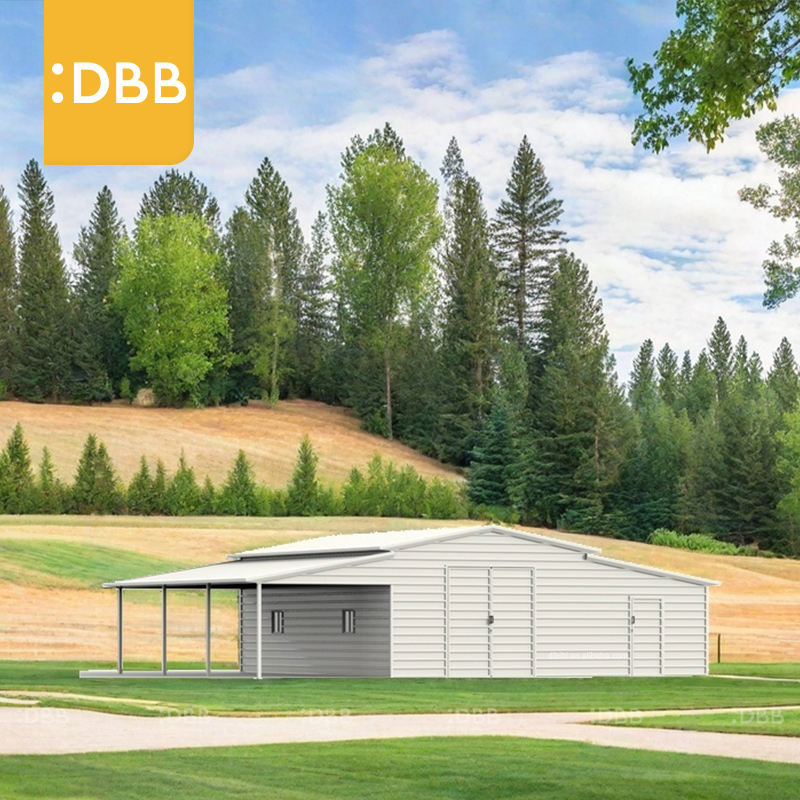 Customized 42FT 30FT 12FT Garage Storage Workshop Solid Color Steel Tile Peak Galvanized Steel Structure Storage Buildings