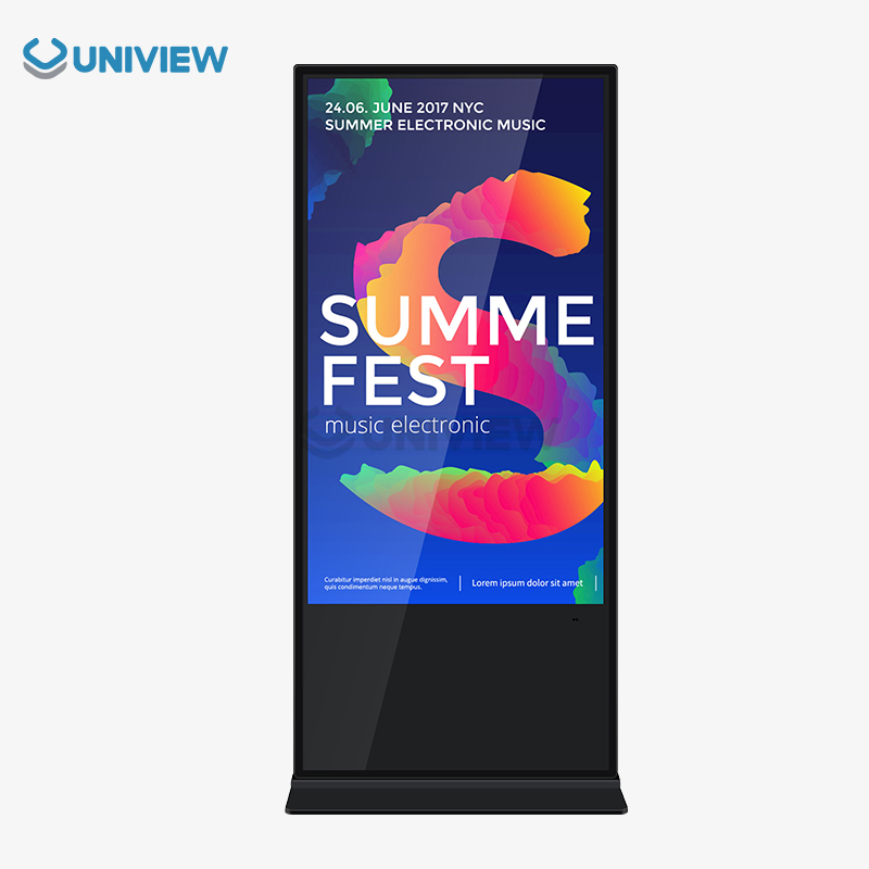 Uniview 65 Inch Floor Standing Advertising LCD Display Advertisement Equipment with Dual Screen Kiosk Double Sided Digital Signage