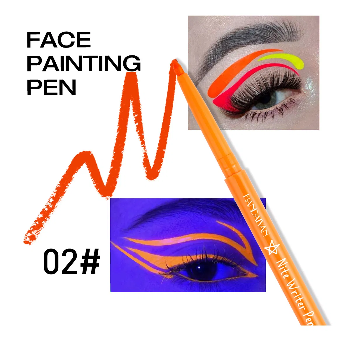 UV Fluorescent Glue Eyeliner Color Matte Eyeliner Pencil Type Hard Head Paint Pen