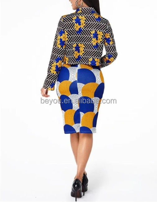 Костюм женский африканский стиль топ и юбка миди