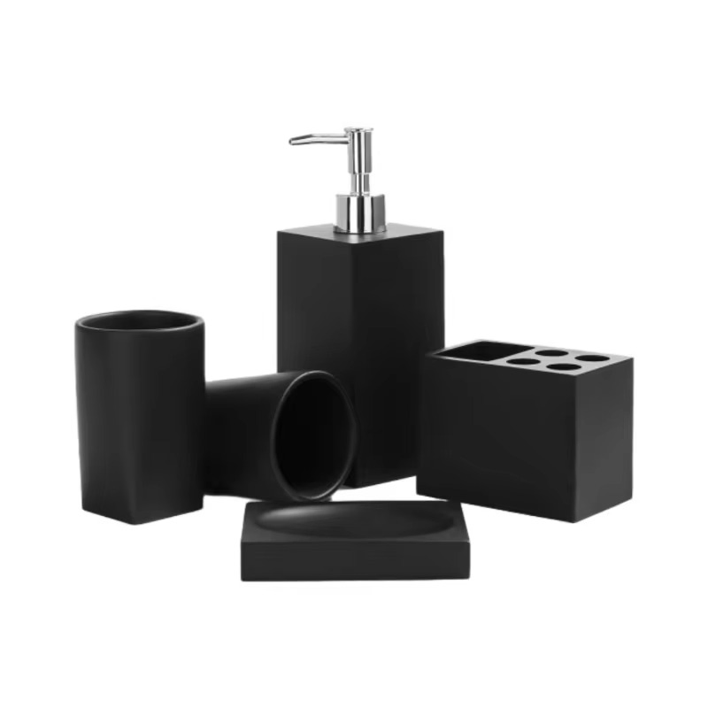 Promotional Existing Goods Modern Marble Decoration Resin Kits Bathroom Sets