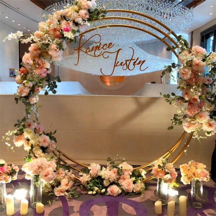 Hyc-Ra01 New Design Creative Lawn Decoration Wedding Background Ring Three-Bar Ring Arch