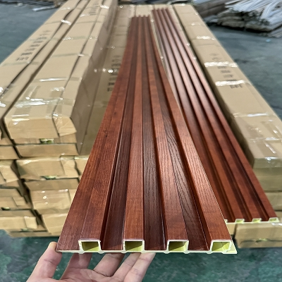 Elegant Indoor Slatted Wood Grilles WPC Wall Panel for Interior Design