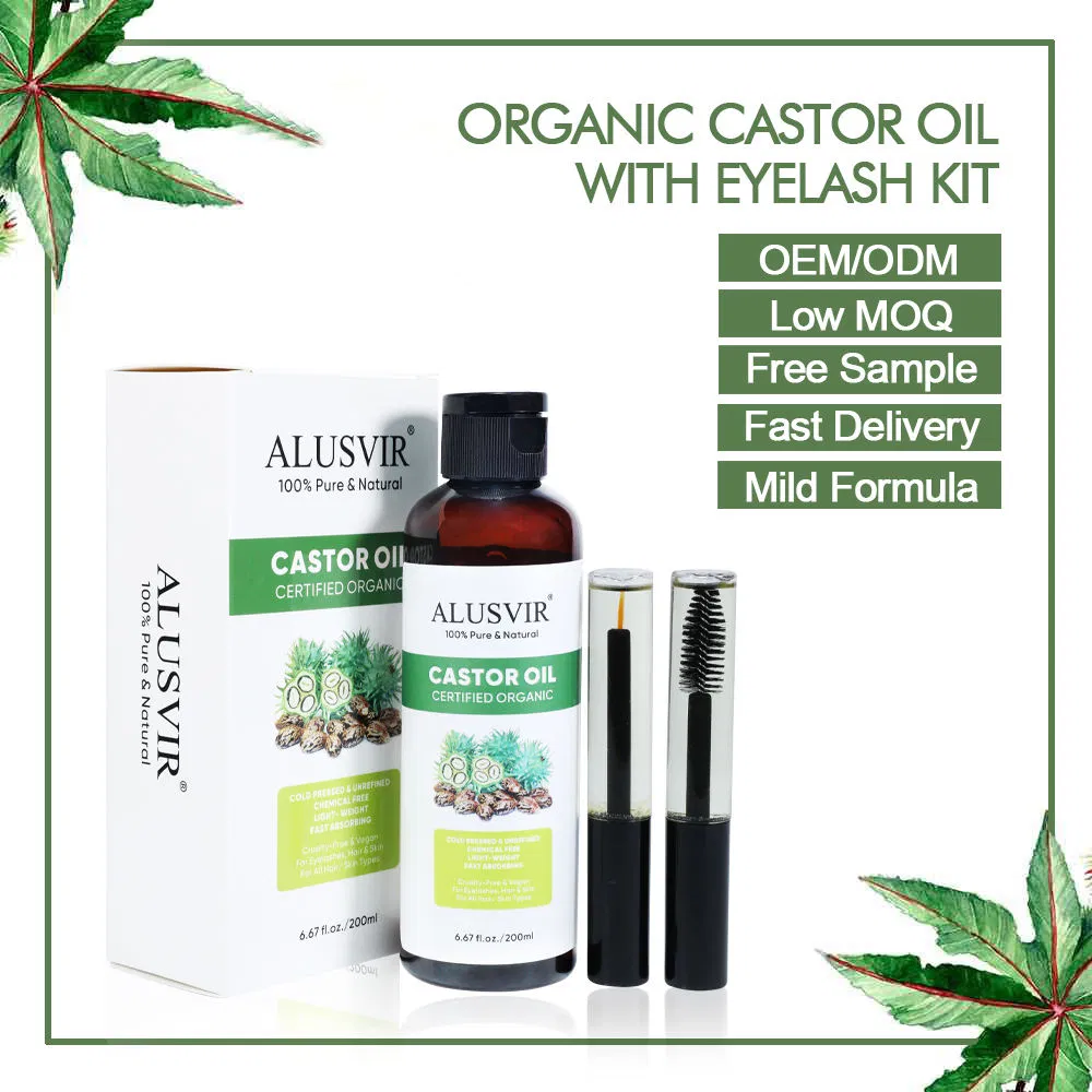 Organic Cold-Pressed Moisturizing Black Castor Oil for Hair Beard Eyelash Eyebrow Growth