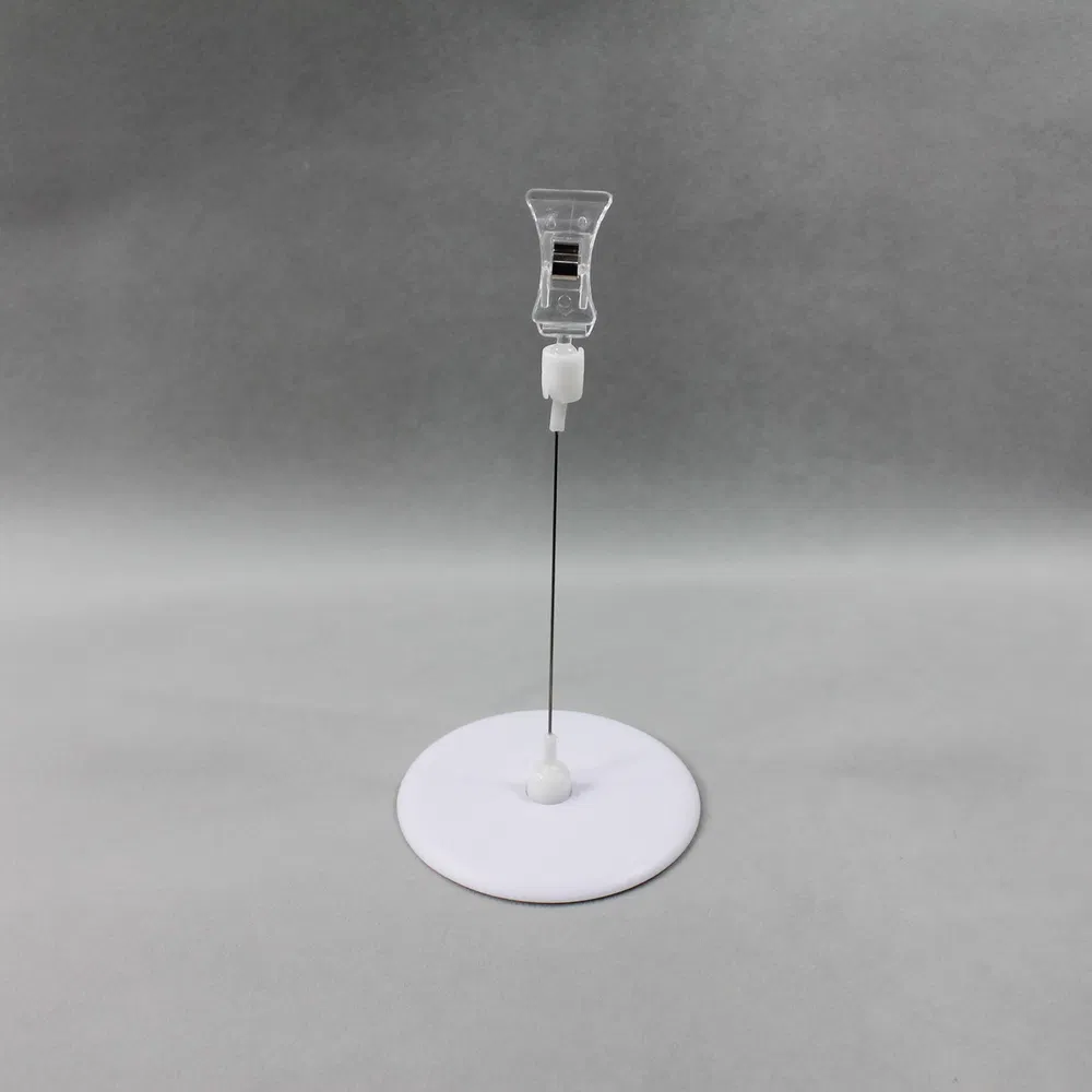 Pop Price Tag Plastic Label Clip Holder with Adhesive Base