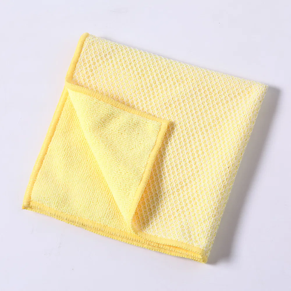 Double Layer Microfiber Kitchen Table Cleaning Towel Wipes Dishcloth Window Water-Absorbable Kitchen High-Efficiency