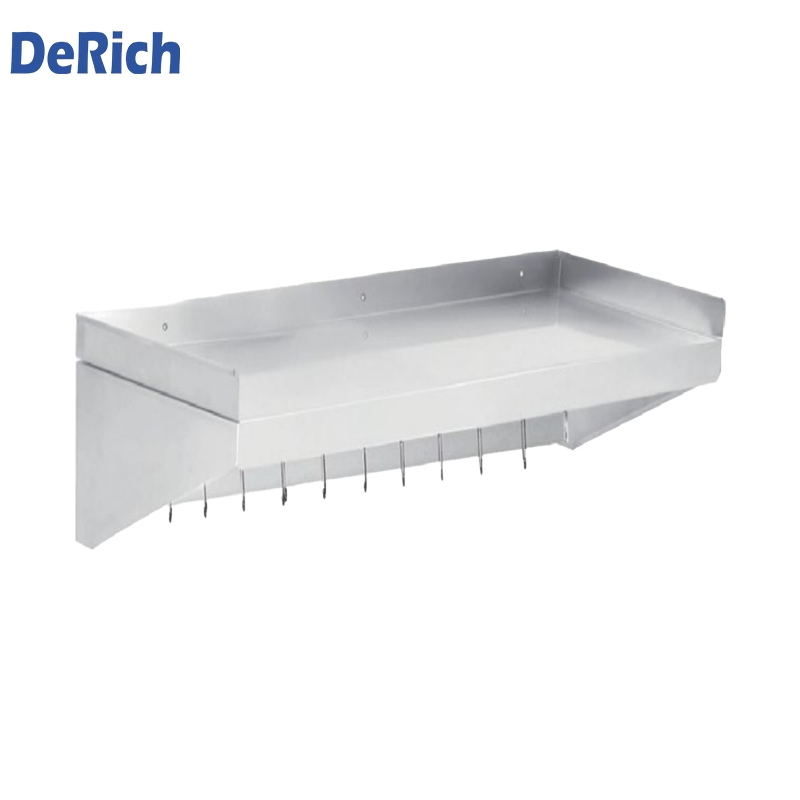 Угловая настенная полка для кухни из нержавеющей стали