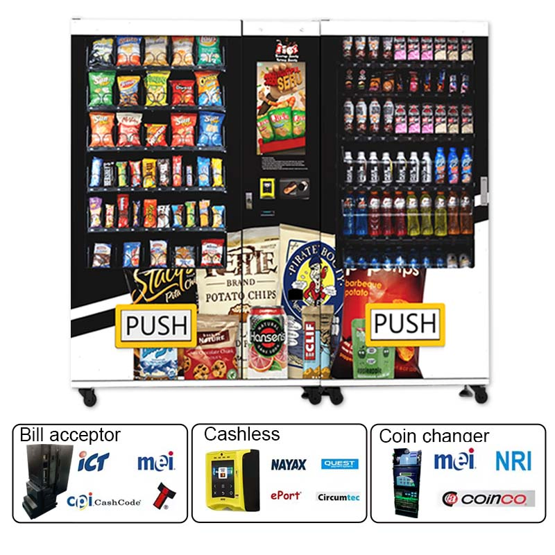 Outdoor Custom 24hour Automatic Beverage Cold Drink and Snack Combo Vending Machine
