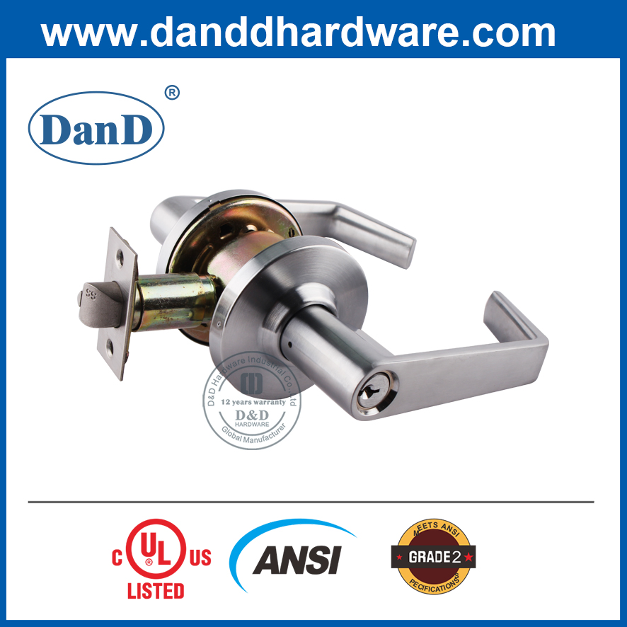UL Listed ANSI Grade 2 Door Hardware Accessories Interior Door Lever Handle Lock Fire Rated Amercian Style Tubular Lockset Lock
