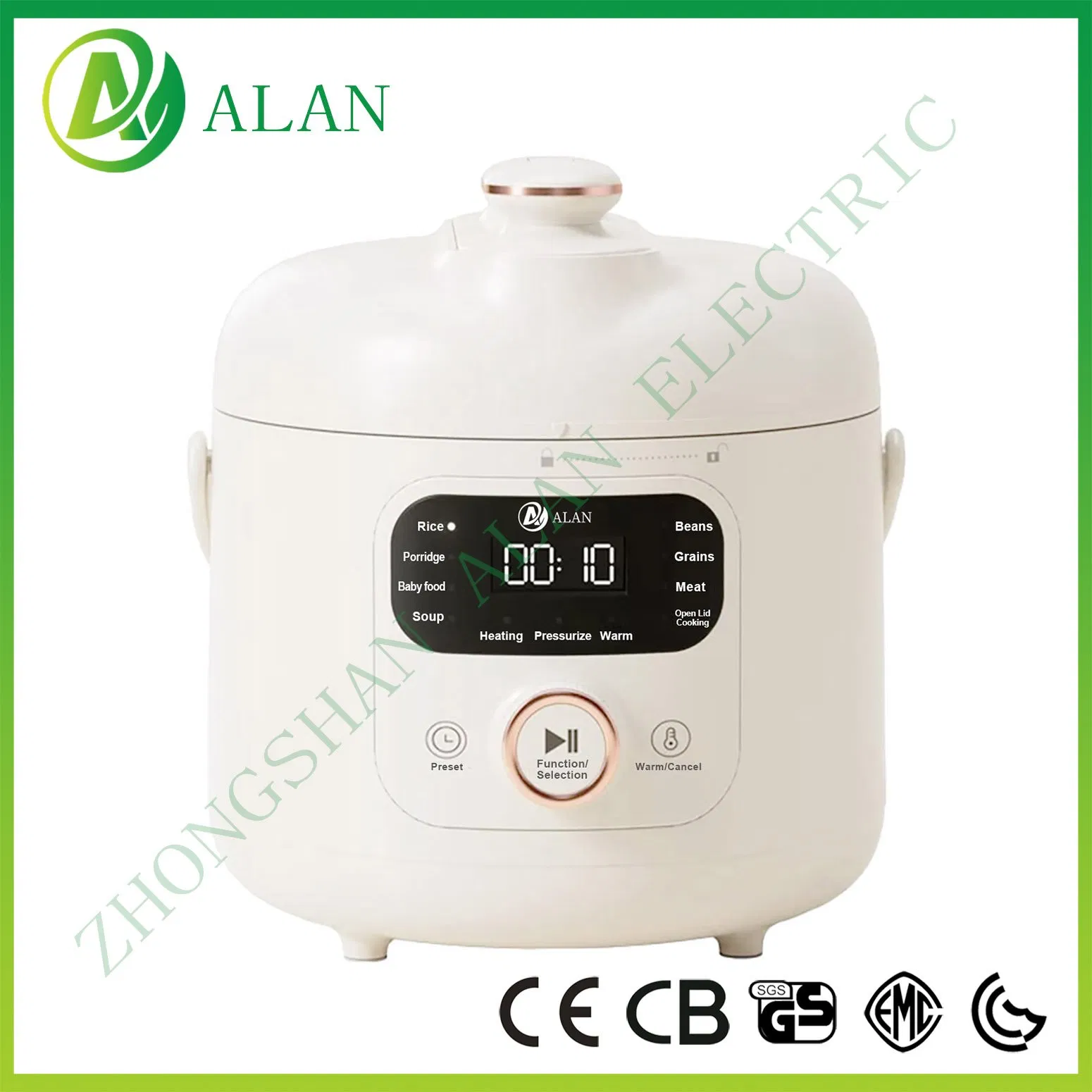 2 Liters Plastic Housing Touch and Knob Dual Controller Intelligent Mini Electrical Pressure Cookers with a Handle