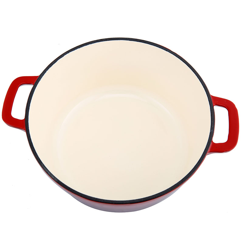 Wholesale Red Round Enamel Cast Iron Dutch Oven with Lid Heavy-Duty Casserole Cooking Pots 5qt