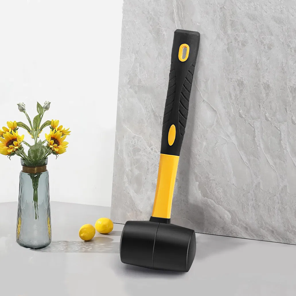 Wholesale Lightweight Durable 6-32oz Black Rubber Mallet Wood Handle Rubber Roofing Hammer