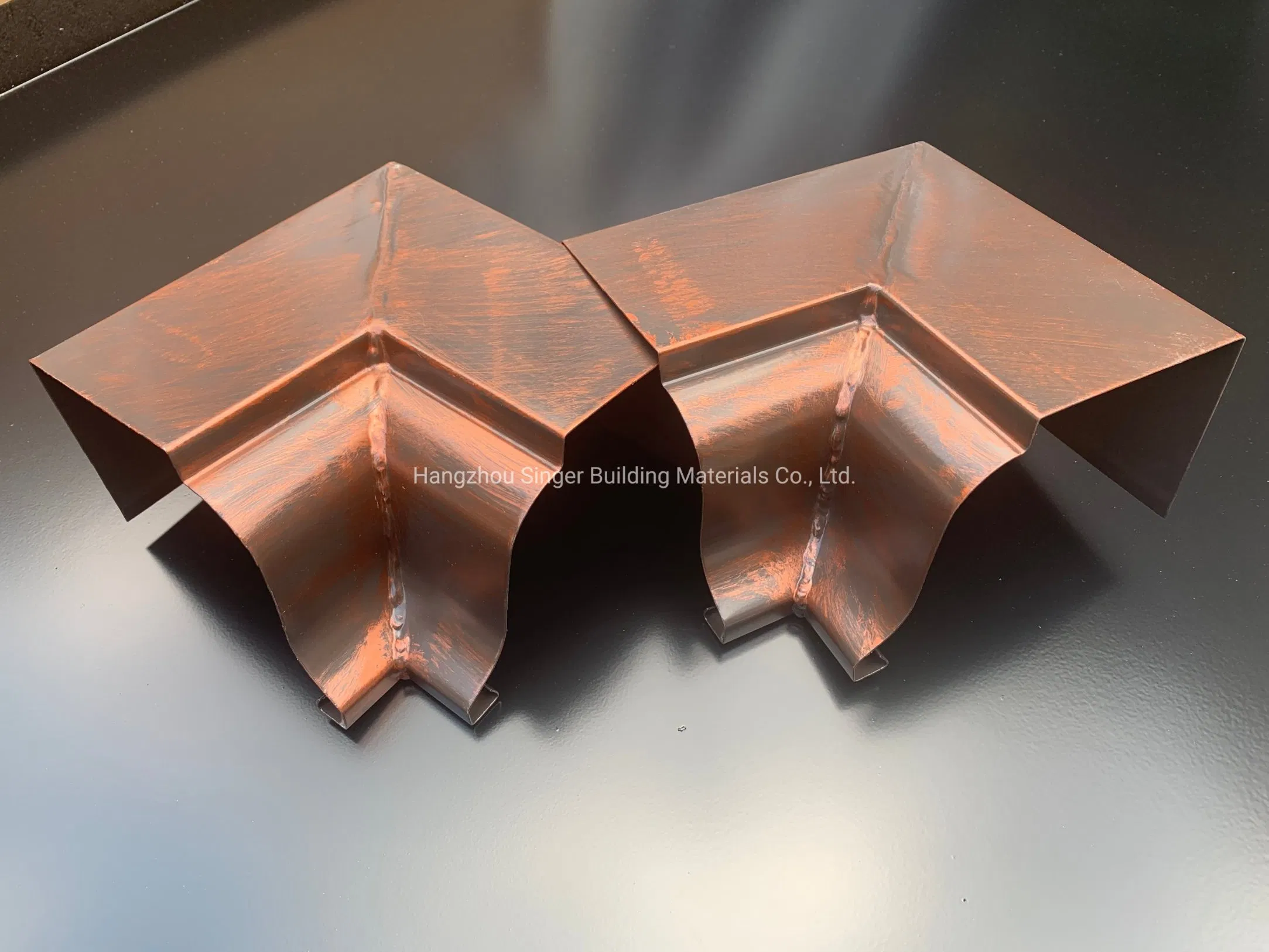 East Africa Copper Color Aluminum Alloy Rain Gutters with Filter Customized for Roof Drainage