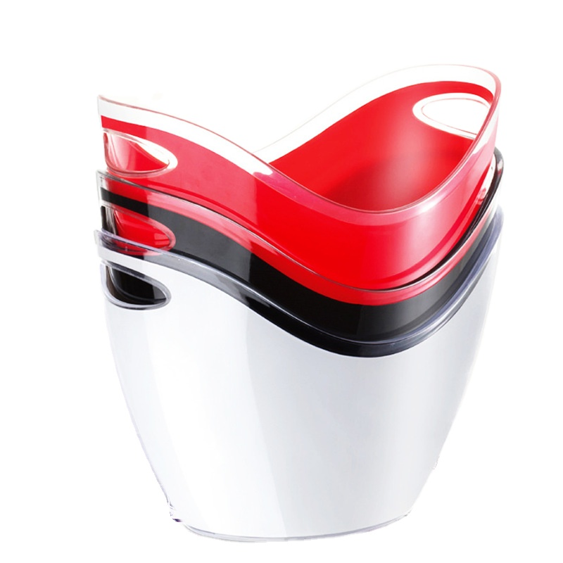 Logo Custom Bar Accessories Beer 8L Ice Bucket Clear Acrylic Champagne Bottles Plastic Ice Bucket