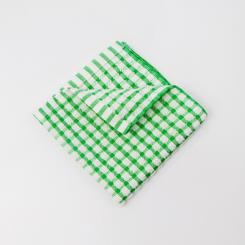 All-Cotton Checkered Thickened Easy-to-Clean Soft and Absorbent Household Cleaning Towel