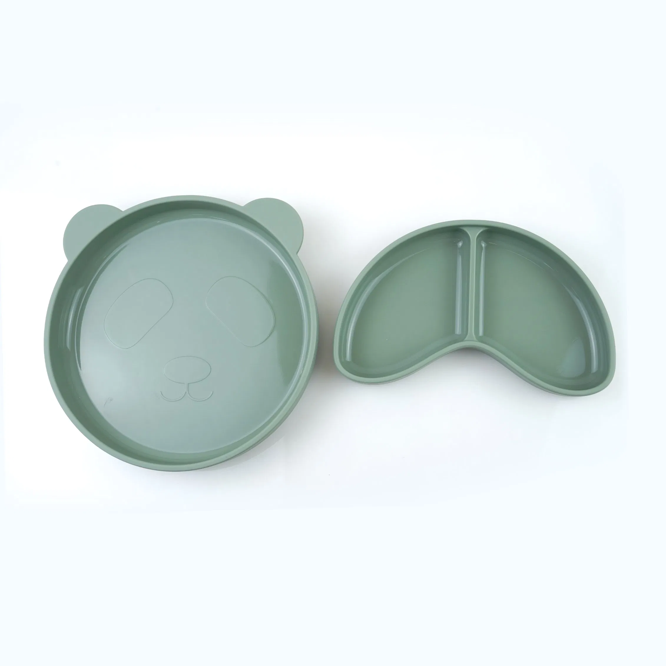 Custom BPA Free Non Toxic Silicone Divided Plate Suction Dinner Bowl Food Grade Baby Feeding Set