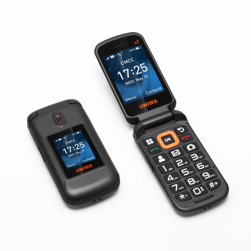 Кнопочный телефон Uniwa V909t с двумя экранами, 4G