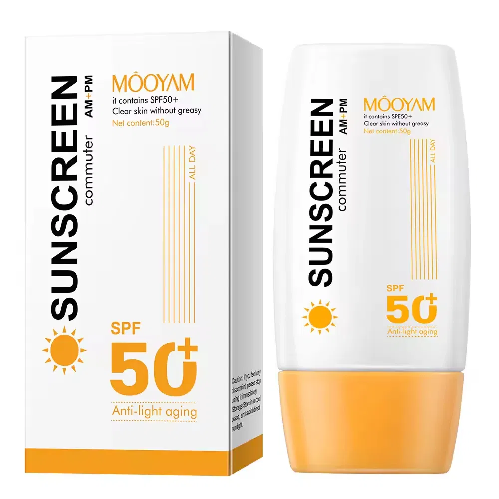 Natural Hydrating Sunscreen Lotion Private Label Skin Tint Sun Screen for Face Long Wear Custom Travel Size SPF 50 Sunscreen