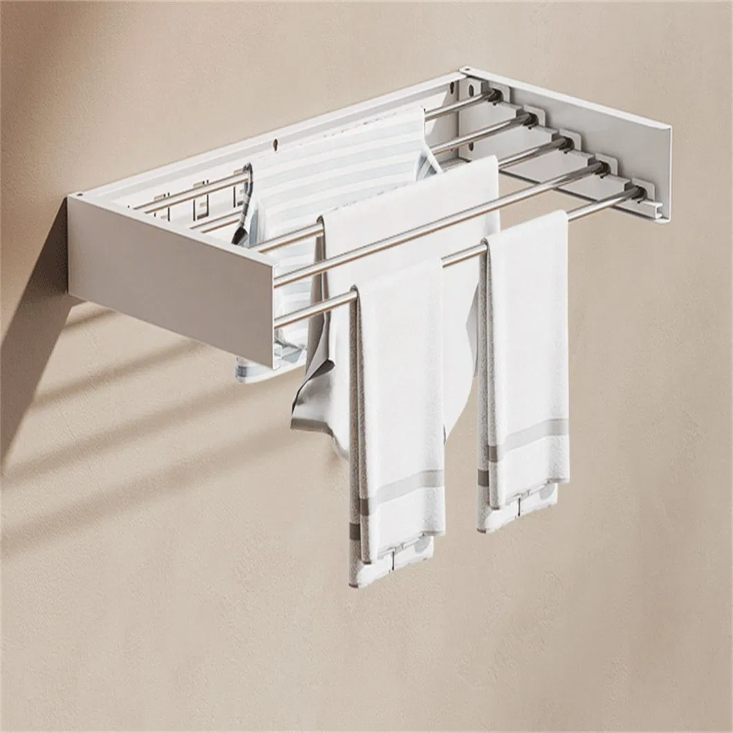 Space Saving Wall Mounted Invisible Clothes Drying Rack Indoor Foldable