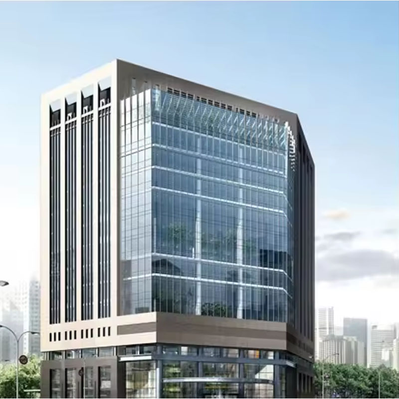 Glass Office Building Exterior Building Semi-Hidden Frame Aluminum Alloy Glass Curtain Wall