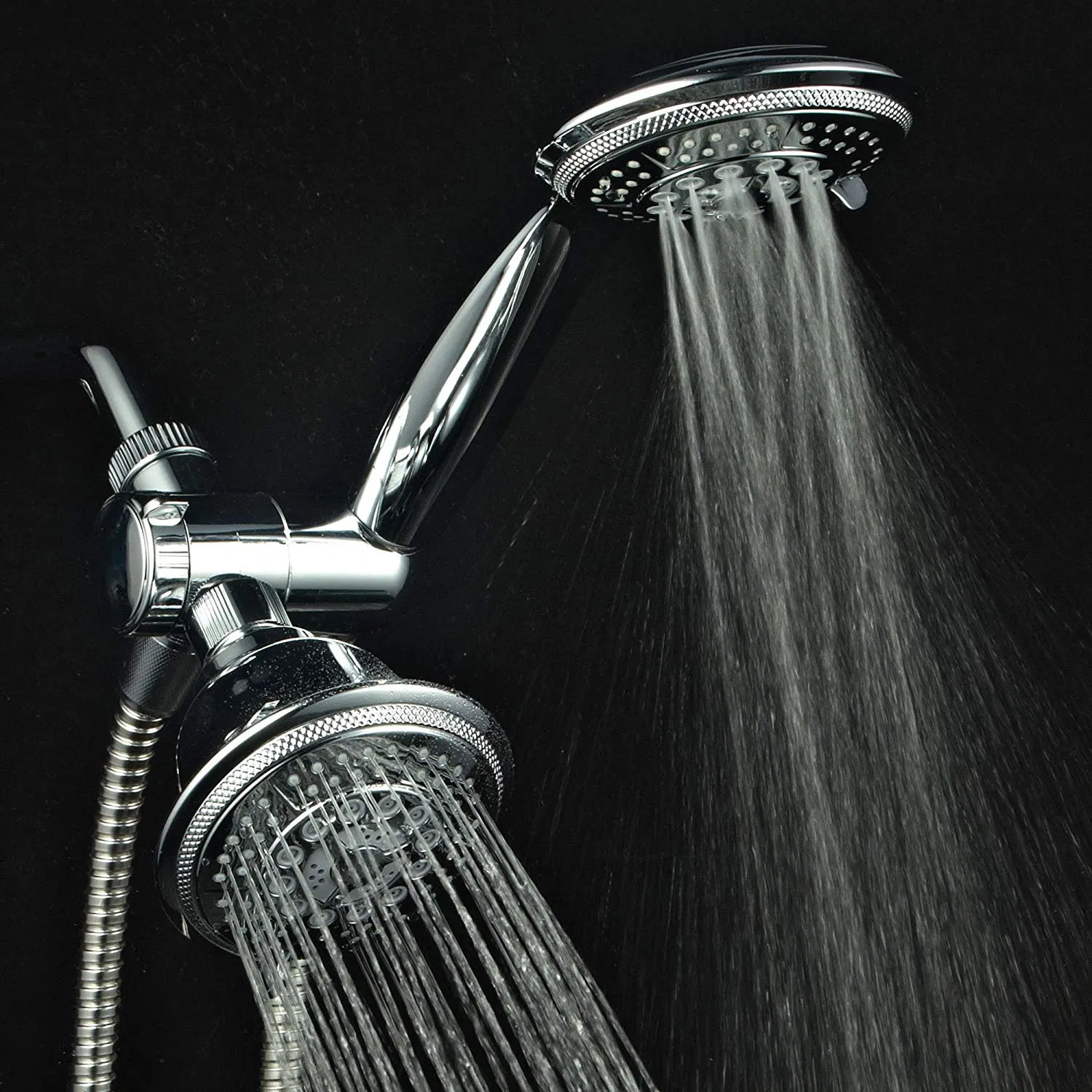 30-Setting Spiralflo 3-Way High Pressure Luxury Shower Head/Handheld Showerhead Combo with Water Saving Economy Mode/Chrome