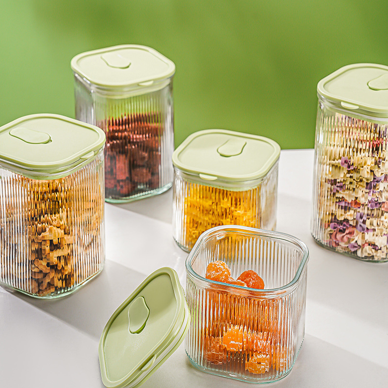 Classic Kitchen Organizing Transparent Glass Airtight Dry Food Storage Jar