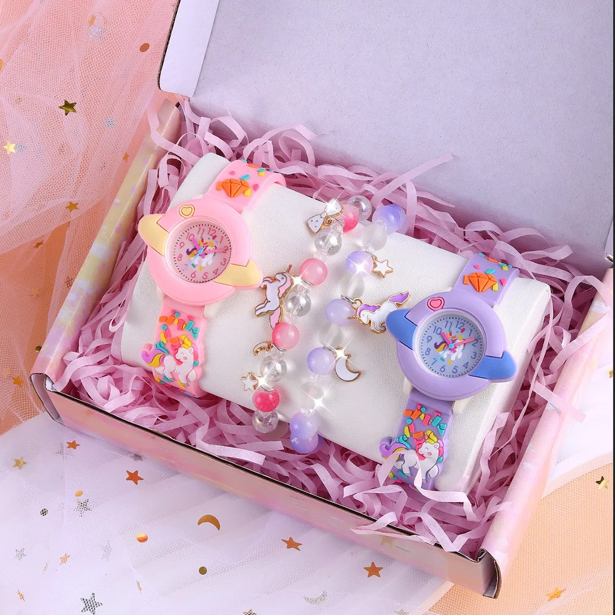 Unicorn Watch Crystal Bracelet Purple Pink Cute Cartoon