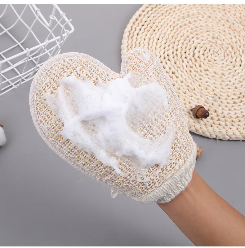 Guangzhou Factory Wholesale 2024 New Natural Sisal Body SPA Bathing Gloves with Logo Exfoliating Bathing Sisal Shower Gloves
