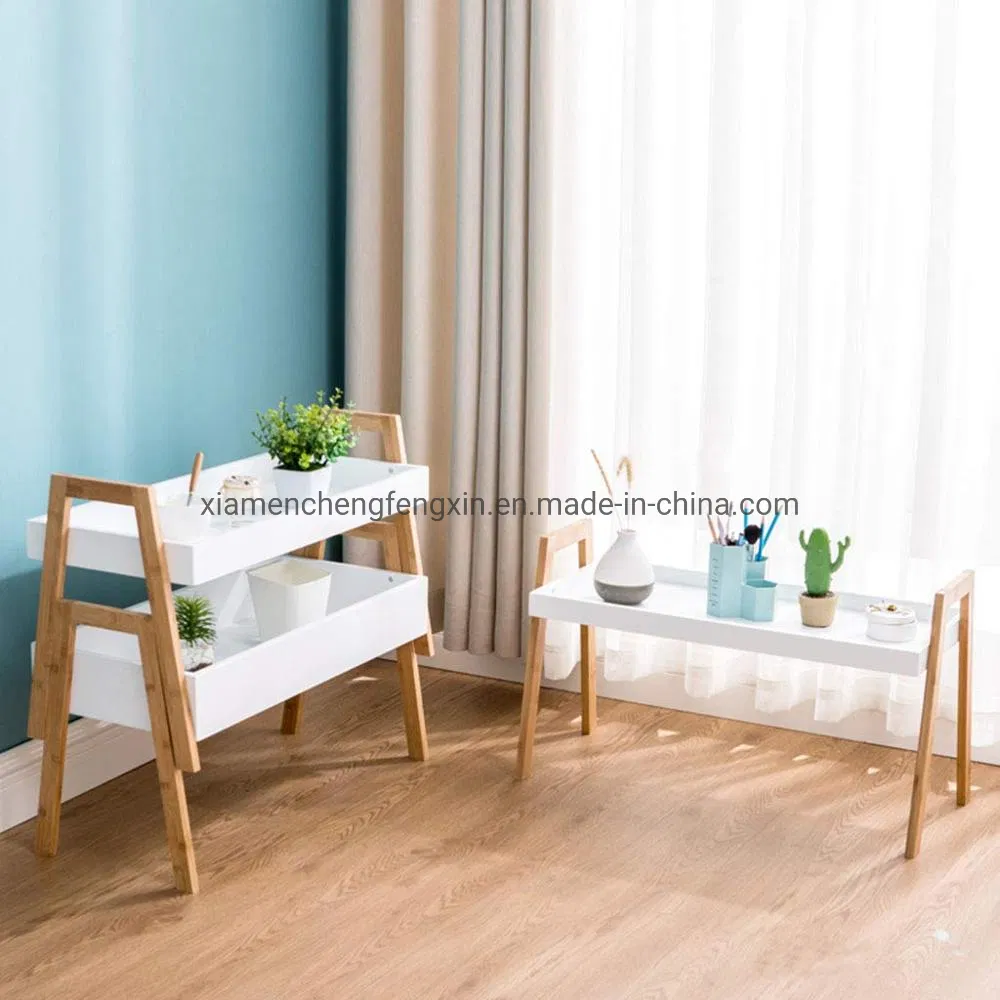 Elegant Bamboo Plant Stand with Rectangular Tray for Home Decor