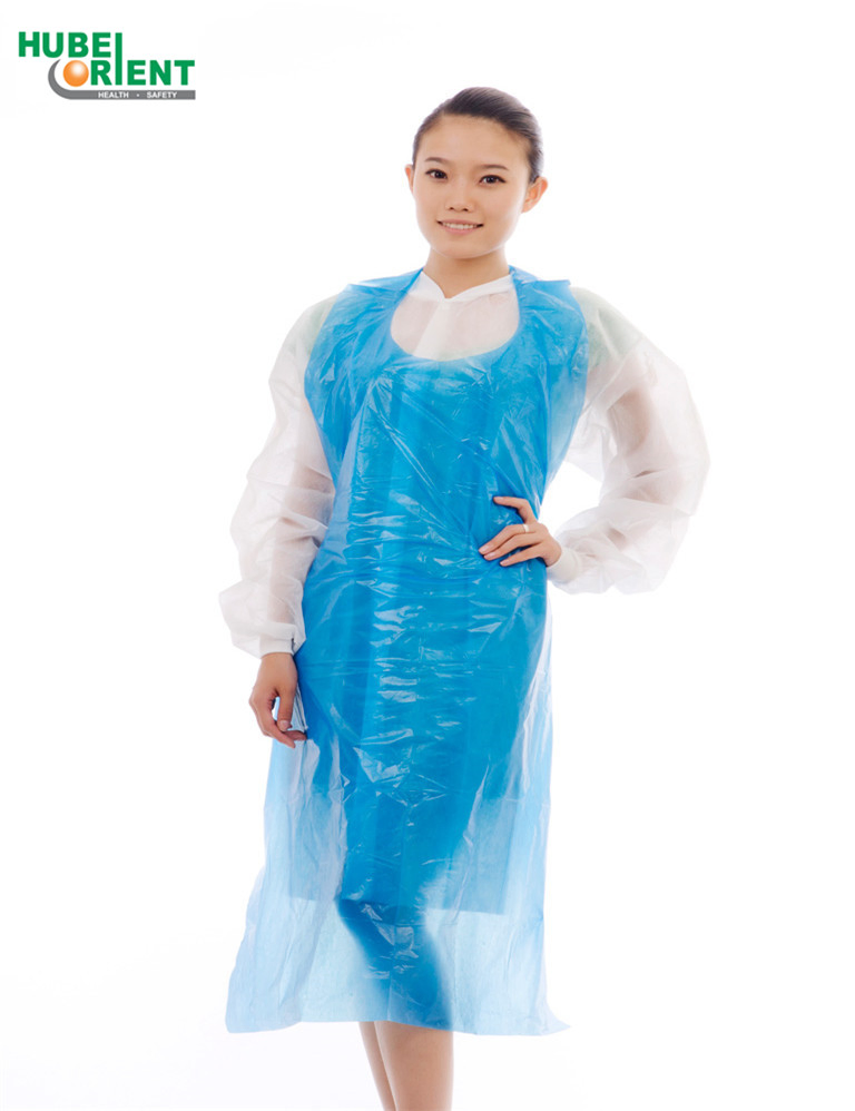Oil-Proof Disposable PE Plastic Sleeveless Apron for Food Industry/BBQ/Restaurant/Factory