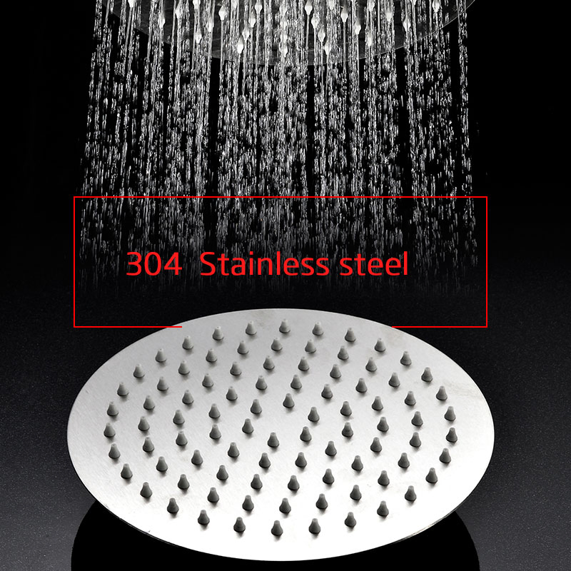 304 Stainless Steel Swivel Joint Square Rainfall Overhead High Pressure Saving Water Ultra Thin Handheld 4/6/8/12/Inch Shower Head Set