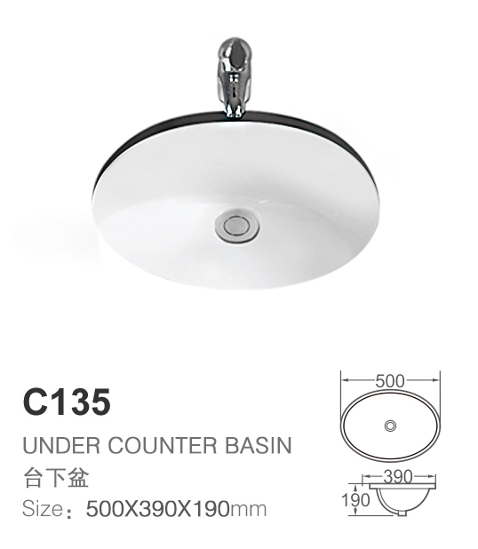 Овальная фарфоровая раковина для ванной