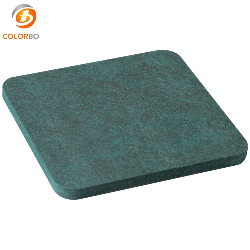 CBB17 Dark Green Sound Proof Foam Sponge Polytester Fiber Wall 12mm Panel