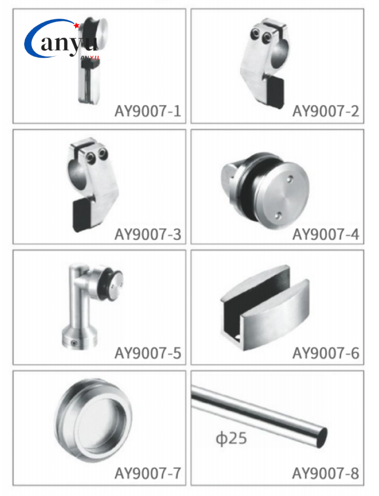 OEM 304 Stainless Steel Bathroom Sliding Door Roller/ Wheels and Fitting Hardware