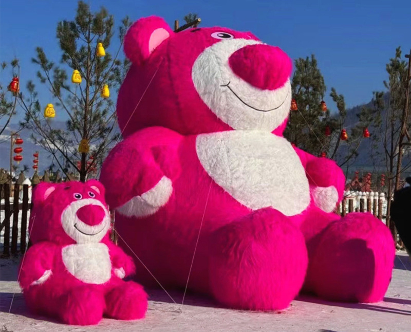 Professional Custom Design Inflatable Huge Cat Bear Animal Cartoon Decor Air Inflation Big Plush FELT Giant Model For Event Party Malls Supplies