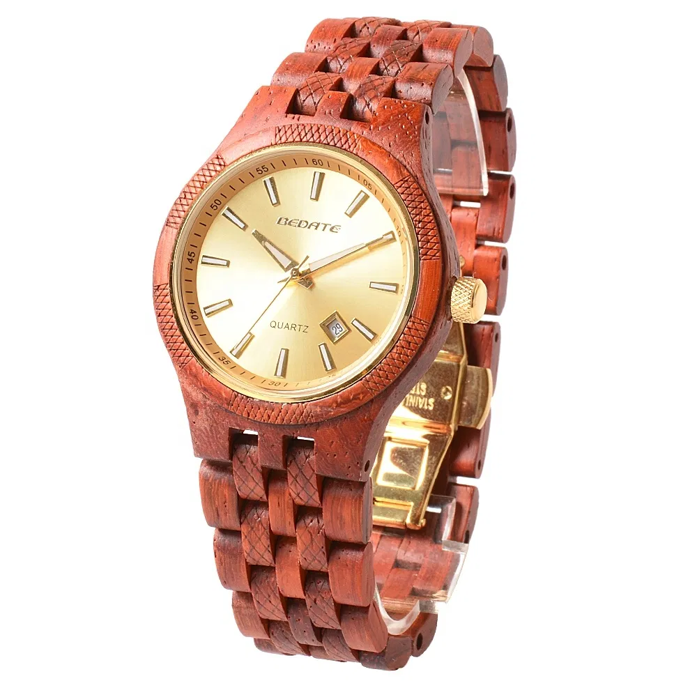 Natural Wooden Watch Mens Watches Eco-Friendly Custom Watch Wrist Mechanical Automatic Wristwatches for Men Personal Logo Reloje