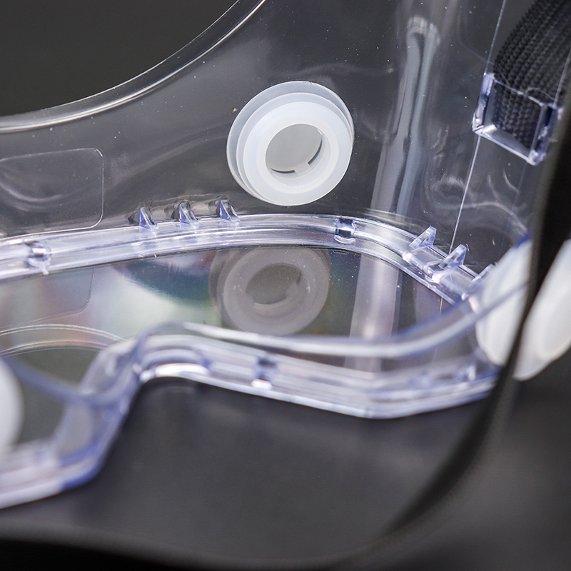 Manufacturers China Custom Logo Adult Protection Clear Round Work Safety Goggles with Strap