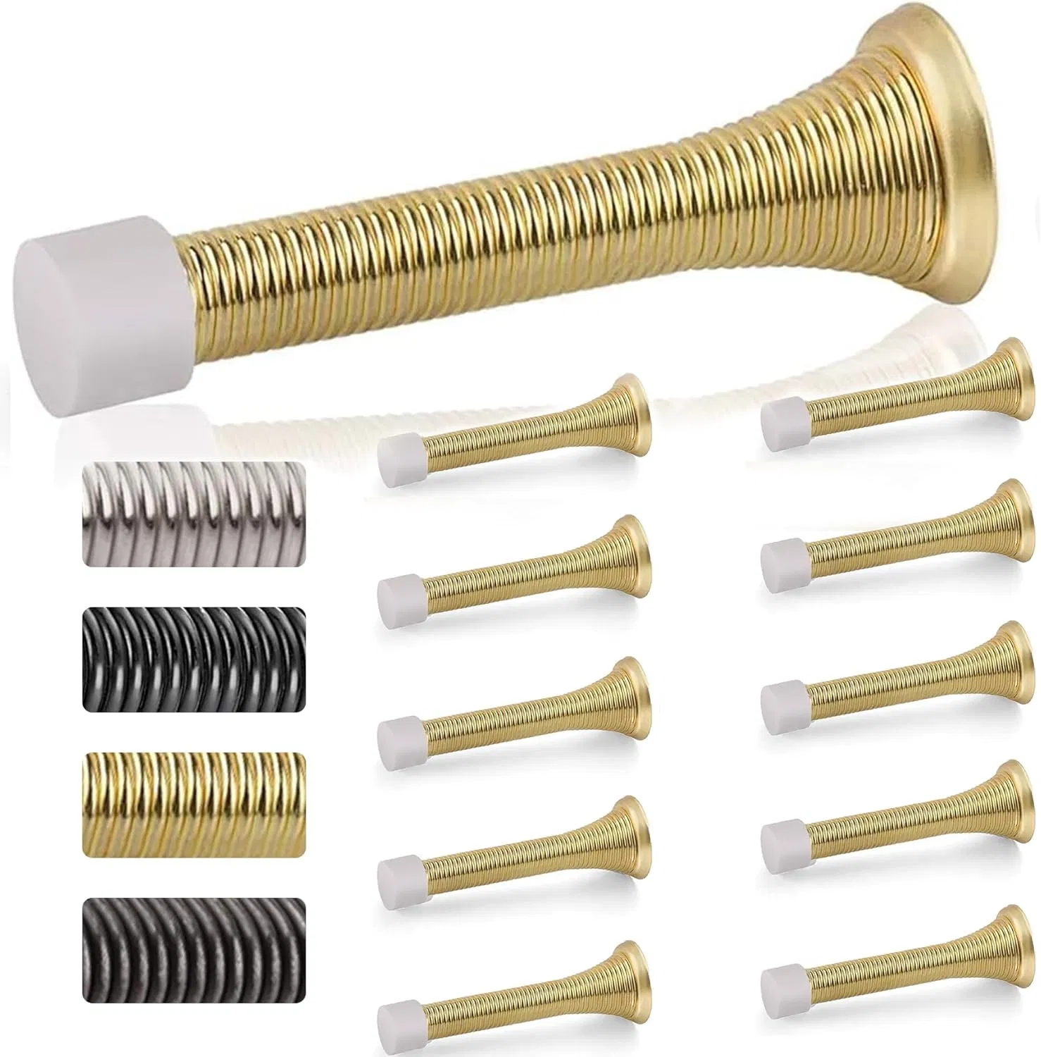 MD170L-Pb Steel Door Stop, Gold Finish