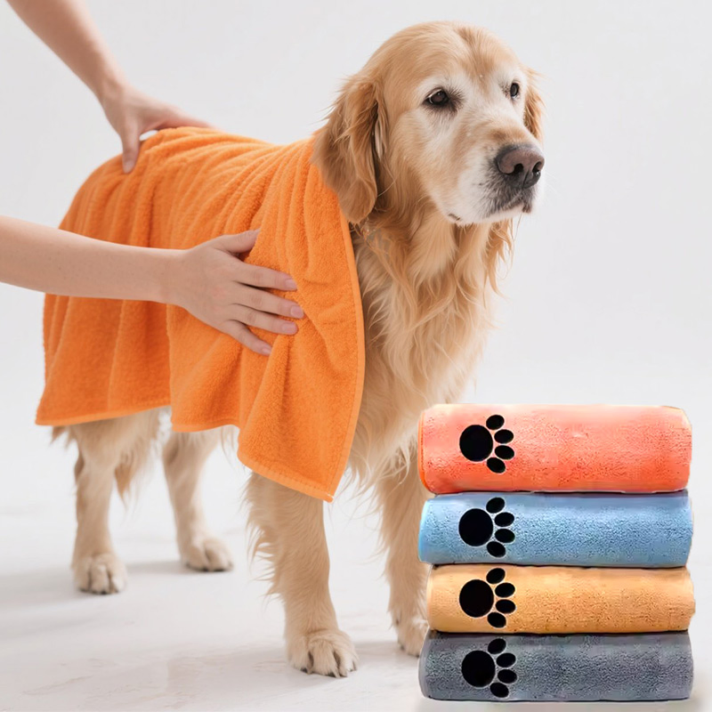 Microfiber Pet Towel Thickened Non-Shedding Grooming Towel Absorbent Cleaning Bathing