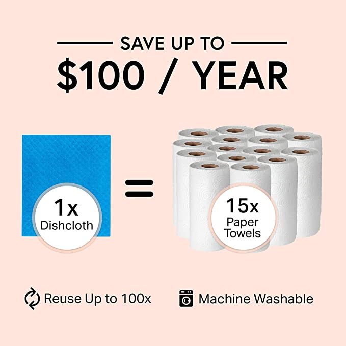 Wholesale Swedish Dish Cloths - 10 Pack Reusable, Absorbent Hand Towels for Kitchen, Counters & Washing Dishes - Cellulose Sponge Cloth - Eco Friendly Gifts