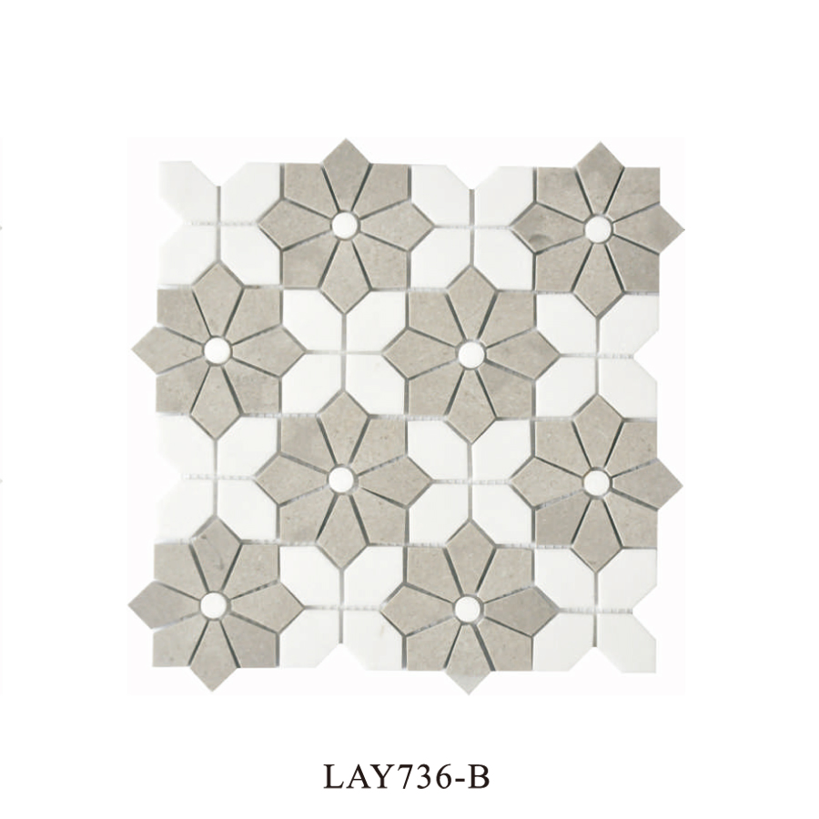 Белая мраморная мозаика для кухни 300x300 мм