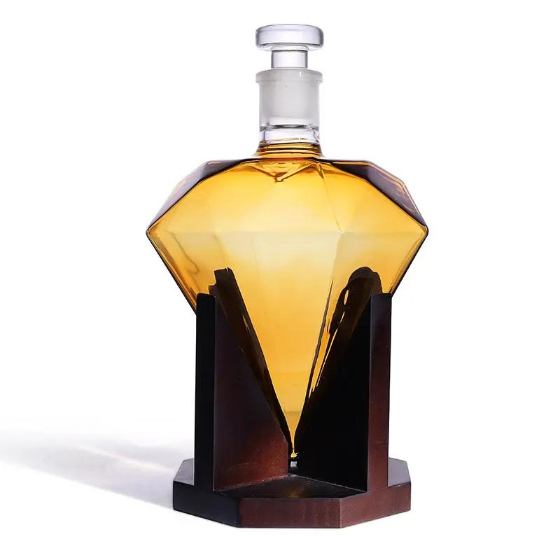 Factory Wholesale Diamond Shaped Wine Decanter High Borosilicate Glass Decanter