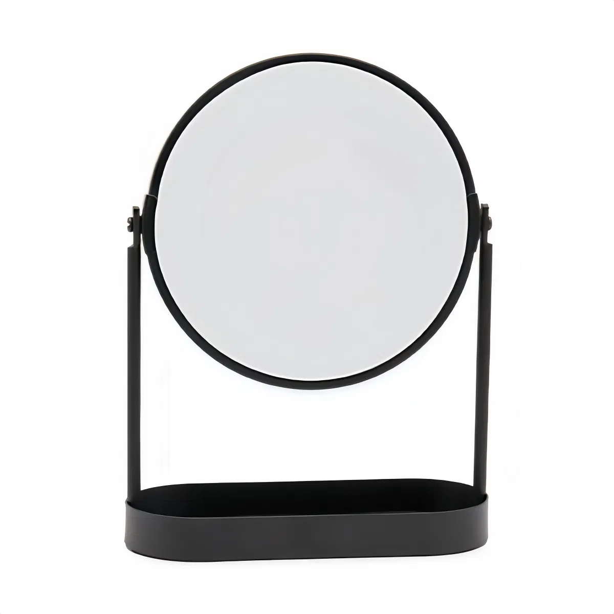 Custom Desktop Storage Cosmetic Mirror Metal Black Rotating Mirror