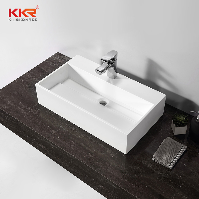 Hotel Furniture Countertop Stone Shampoo Bathoom Sinks with Cover Sinks