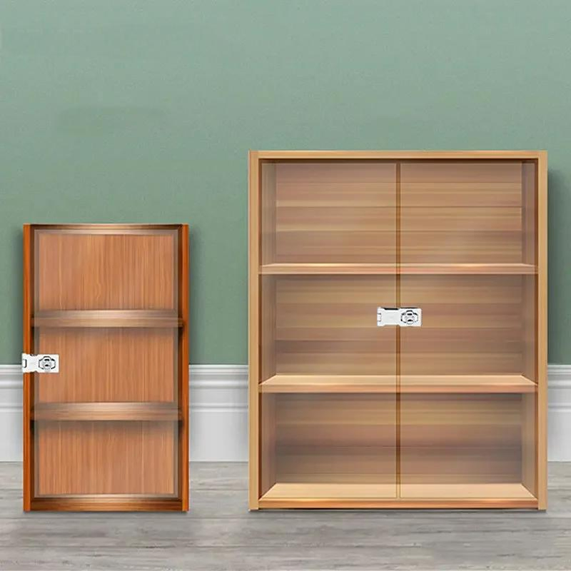 Single Double Open 3 Folding Steel Cabinet Glass Showcase Lock with 2 Keys