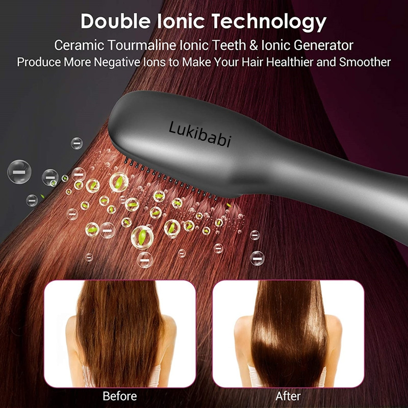 Ionic Hair Straightener Hot Air Dryer Comb Brush 3 in 1
