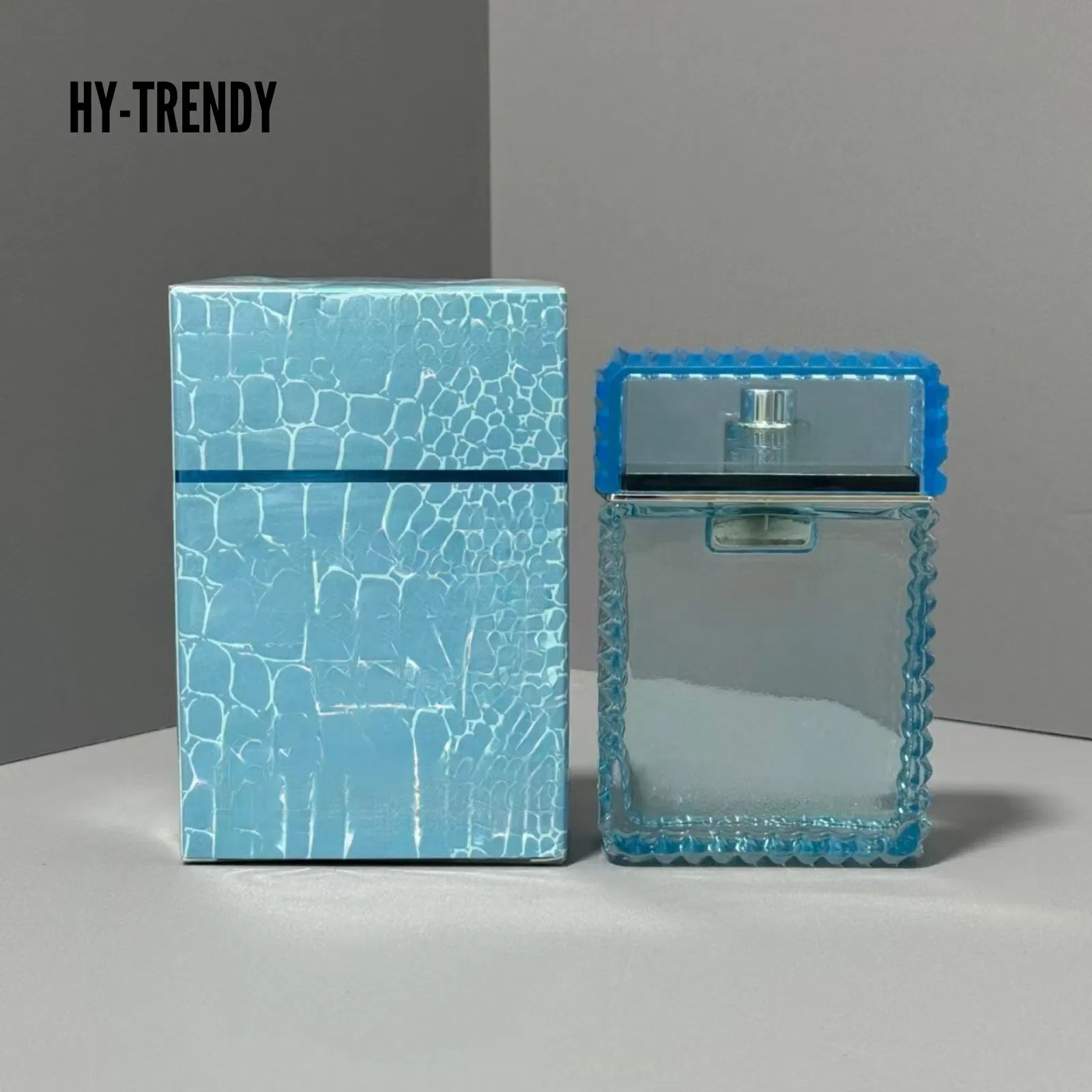 Premium Customized Blue Bottle Wooden Fragrance Men's Perfume Spray